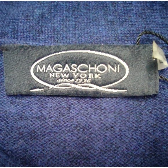 Magaschoni Cashmere Ruffled Blue Cardigan Sweater - Picture 4 of 16